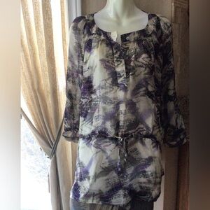 Mario Serrani Purple and Gray Blouse